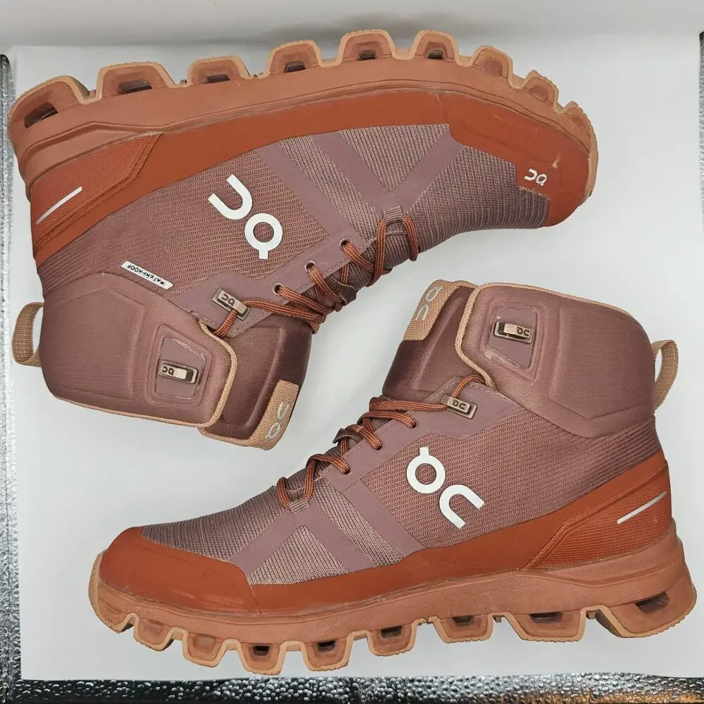 On Cloudrock Grape Hazel Waterproof Boots Womens 9.5 UK 7.5 Hiking Trail Shoe